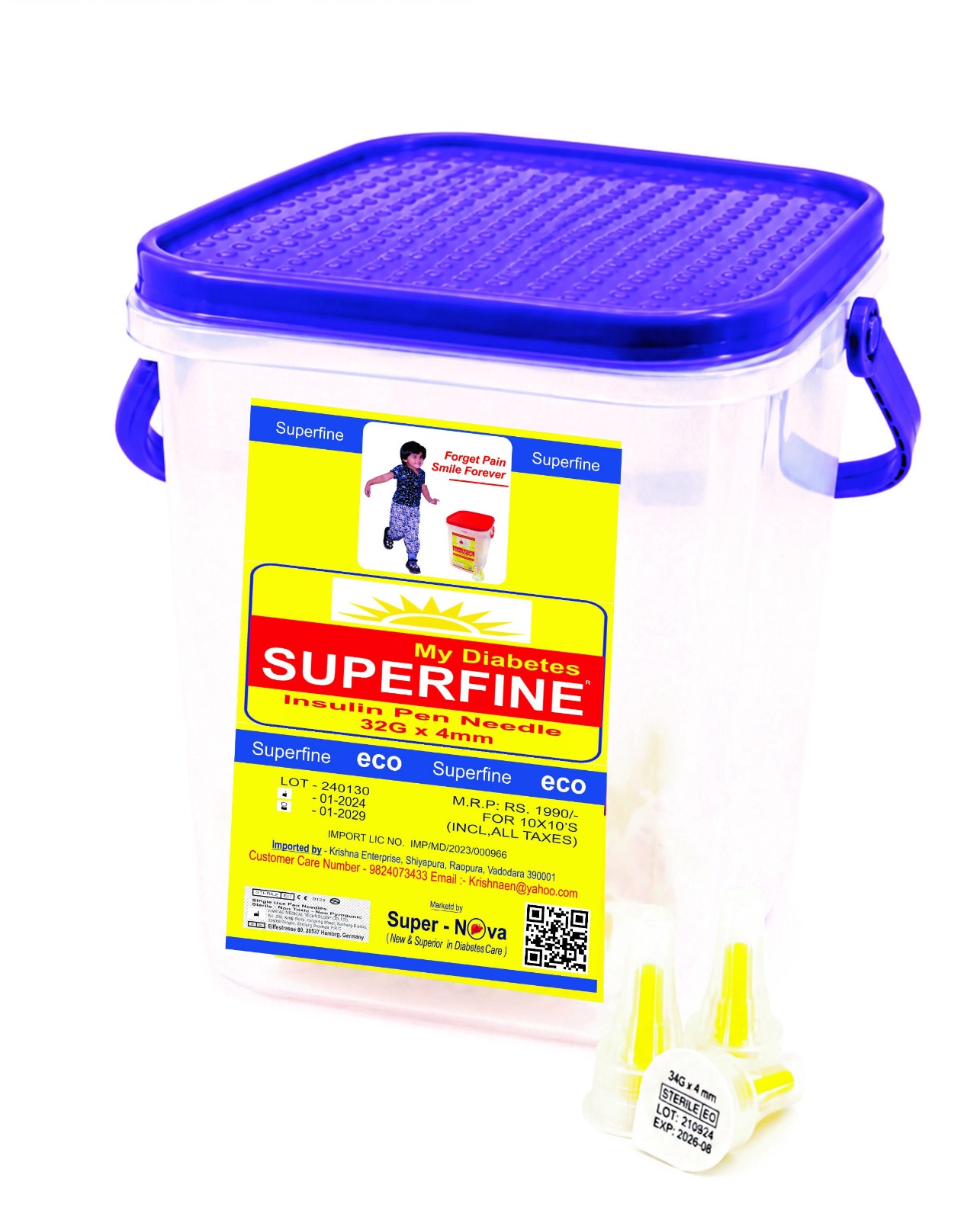 Superfine Insulin Pen Needle 32G x 4mm - Pen Needles India